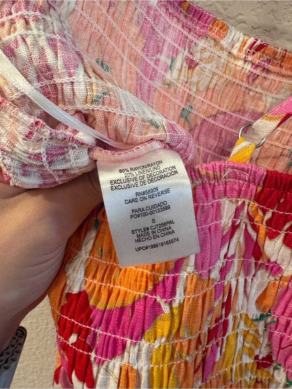 Copper Key Floral Smocked Wide-Leg Jumpsuit – NWT – Size Small - Picture 9 of 10